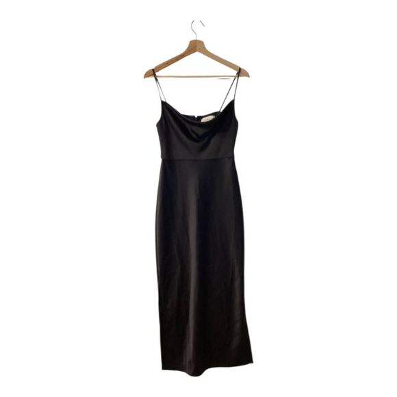 Sachin & Babi serena black satin cowl neck midi slip dress‎ - Picture 2 of 14